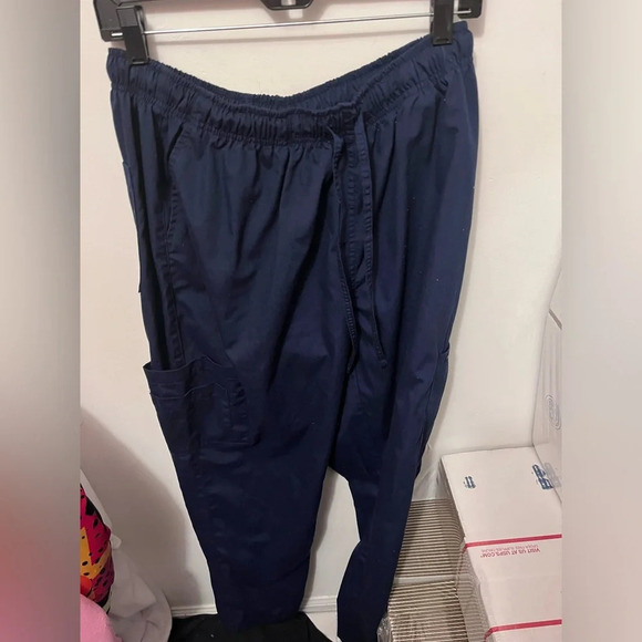 Dark blue scrub bottoms - Picture 3 of 6